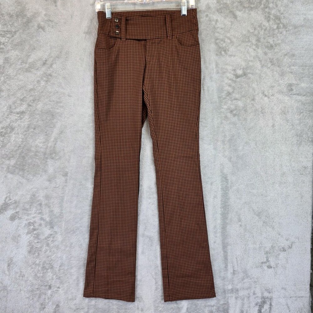 Urban Outfitters Pants Womens 0 Brown Houndstooth Bootcut Stretch OB1598045
